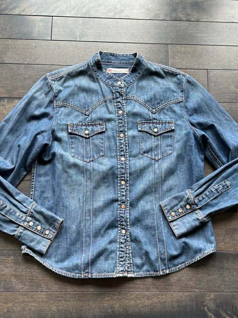 GAP Denim Button-Up Western Shirt Jacket - Blue